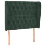 vidaXL Tăblie pat cu aripioare verde închis 103x23x118/128 cm catifea vidaXL Tăblie pat cu aripioare verde închis 103x23x118/128 cm catifea