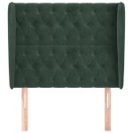 vidaXL Tăblie pat cu aripioare verde închis 103x23x118/128 cm catifea vidaXL Tăblie pat cu aripioare verde închis 103x23x118/128 cm catifea