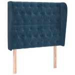 vidaXL Tăblie pat cu urechi albastru închis 103x23x118/128cm catifea vidaXL Tăblie pat cu urechi albastru închis 103x23x118/128cm catifea