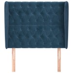 vidaXL Tăblie pat cu urechi albastru închis 103x23x118/128cm catifea vidaXL Tăblie pat cu urechi albastru închis 103x23x118/128cm catifea