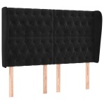 vidaXL Tăblie de pat cu aripioare, negru, 147x23x118/128 cm, catifea