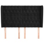 vidaXL Tăblie de pat cu aripioare, negru, 147x23x118/128 cm, catifea