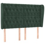 vidaXL Tăblie pat cu aripioare verde închis 147x23x118/128 cm catifea vidaXL Tăblie pat cu aripioare verde închis 147x23x118/128 cm catifea