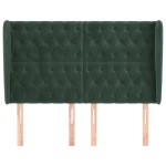 vidaXL Tăblie pat cu aripioare verde închis 147x23x118/128 cm catifea vidaXL Tăblie pat cu aripioare verde închis 147x23x118/128 cm catifea