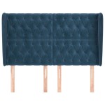 vidaXL Tăblie pat cu urechi albastru închis 147x23x118/128 cm catifea vidaXL Tăblie pat cu urechi albastru închis 147x23x118/128 cm catifea