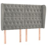 vidaXL Tăblie de pat cu aripioare gri deschis 163x23x118/128cm catifea