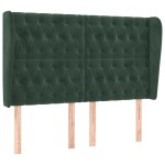 vidaXL Tăblie pat cu aripioare verde închis 163x23x118/128 cm catifea vidaXL Tăblie pat cu aripioare verde închis 163x23x118/128 cm catifea