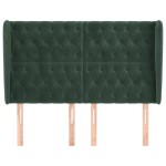 vidaXL Tăblie pat cu aripioare verde închis 163x23x118/128 cm catifea vidaXL Tăblie pat cu aripioare verde închis 163x23x118/128 cm catifea