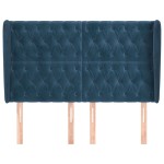 vidaXL Tăblie pat cu urechi albastru închis 163x23x118/128 cm catifea vidaXL Tăblie pat cu urechi albastru închis 163x23x118/128 cm catifea