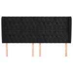vidaXL Tăblie de pat cu aripioare, negru, 183x23x118/128 cm, catifea
