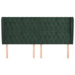 vidaXL Tăblie pat cu aripioare verde închis 183x23x118/128 cm catifea vidaXL Tăblie pat cu aripioare verde închis 183x23x118/128 cm catifea