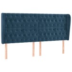 vidaXL Tăblie pat cu urechi albastru închis 183x23x118/128 cm catifea vidaXL Tăblie pat cu urechi albastru închis 183x23x118/128 cm catifea