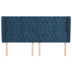 vidaXL Tăblie pat cu urechi albastru închis 183x23x118/128 cm catifea vidaXL Tăblie pat cu urechi albastru închis 183x23x118/128 cm catifea
