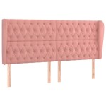 vidaXL Tăblie de pat cu aripioare, roz, 183x23x118/128 cm, catifea