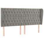 vidaXL Tăblie de pat cu aripioare gri deschis 203x23x118/128cm catifea