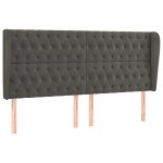 vidaXL Tăblie de pat cu aripioare gri închis 203x23x118/128 cm catifea vidaXL Tăblie de pat cu aripioare gri închis 203x23x118/128 cm catifea