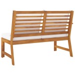 vidaXL Bancă de grădină, perne crem, 114,5 cm lemn masiv de acacia vidaXL Bancă de grădină, perne crem, 114,5 cm lemn masiv de acacia