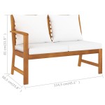 vidaXL Bancă de grădină, perne crem, 114,5 cm lemn masiv de acacia vidaXL Bancă de grădină, perne crem, 114,5 cm lemn masiv de acacia