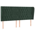 vidaXL Tăblie pat cu aripioare verde închis 203x23x118/128cm catifea vidaXL Tăblie pat cu aripioare verde închis 203x23x118/128cm catifea