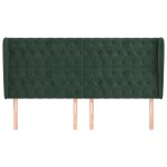 vidaXL Tăblie pat cu aripioare verde închis 203x23x118/128cm catifea vidaXL Tăblie pat cu aripioare verde închis 203x23x118/128cm catifea