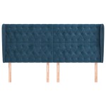 vidaXL Tăblie pat cu urechi albastru închis 203x23x118/128 cm catifea vidaXL Tăblie pat cu urechi albastru închis 203x23x118/128 cm catifea