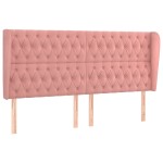 vidaXL Tăblie de pat cu aripioare, roz, 203x23x118/128 cm, catifea