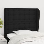 vidaXL Tăblie de pat cu aripioare, negru, 83x23x118/128 cm, textil