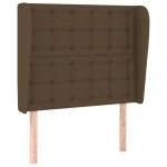 vidaXL Tăblie de pat cu aripioare maro închis 83x23x118/128 cm textil