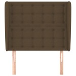 vidaXL Tăblie de pat cu aripioare maro închis 83x23x118/128 cm textil