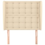 vidaXL Tăblie de pat cu aripioare, crem, 83x23x118/128 cm, textil