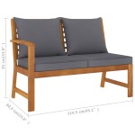 vidaXL Bancă de grădină, perne gri închis, 114,5 cm, lemn masiv acacia vidaXL Bancă de grădină, perne gri închis, 114,5 cm, lemn masiv acacia