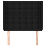 vidaXL Tăblie de pat cu aripioare, negru, 93x23x118/128 cm, textil