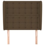 vidaXL Tăblie de pat cu aripioare maro închis 93x23x118/128 cm textil