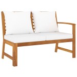 vidaXL Bancă de grădină, perne crem, 114,5 cm, lemn masiv de acacia vidaXL Bancă de grădină, perne crem, 114,5 cm, lemn masiv de acacia