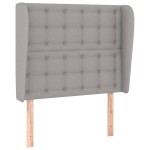 vidaXL Tăblie de pat cu aripioare gri deschis 103x23x118/128 cm textil