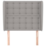 vidaXL Tăblie de pat cu aripioare gri deschis 103x23x118/128 cm textil
