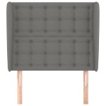 vidaXL Tăblie de pat cu aripioare gri închis 103x23x118/128 cm textil