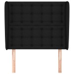 vidaXL Tăblie de pat cu aripioare, negru, 103x23x118/128 cm, textil