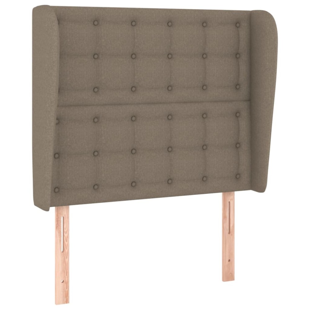 vidaXL Tăblie de pat cu aripioare gri taupe 103x23x118/128 cm textil