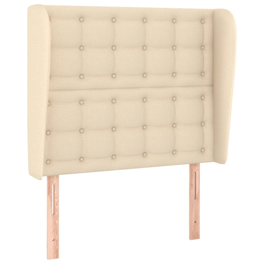 vidaXL Tăblie de pat cu aripioare, crem, 103x23x118/128 cm, textil