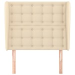 vidaXL Tăblie de pat cu aripioare, crem, 103x23x118/128 cm, textil
