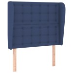 vidaXL Tăblie de pat cu aripioare, albastru, 103x23x118/128 cm, textil vidaXL Tăblie de pat cu aripioare, albastru, 103x23x118/128 cm, textil
