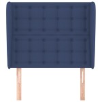 vidaXL Tăblie de pat cu aripioare, albastru, 103x23x118/128 cm, textil vidaXL Tăblie de pat cu aripioare, albastru, 103x23x118/128 cm, textil