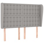 vidaXL Tăblie de pat cu aripioare gri deschis 147x23x118/128 cm textil vidaXL Tăblie de pat cu aripioare gri deschis 147x23x118/128 cm textil