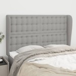 vidaXL Tăblie de pat cu aripioare gri deschis 147x23x118/128 cm textil vidaXL Tăblie de pat cu aripioare gri deschis 147x23x118/128 cm textil