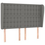 vidaXL Tăblie de pat cu aripioare gri închis 147x23x118/128 cm textil vidaXL Tăblie de pat cu aripioare gri închis 147x23x118/128 cm textil
