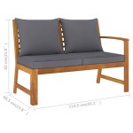 vidaXL Bancă de grădină, perne gri închis, 114,5 cm, lemn masiv acacia vidaXL Bancă de grădină, perne gri închis, 114,5 cm, lemn masiv acacia