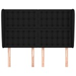 vidaXL Tăblie de pat cu aripioare, negru, 147x23x118/128 cm, textil