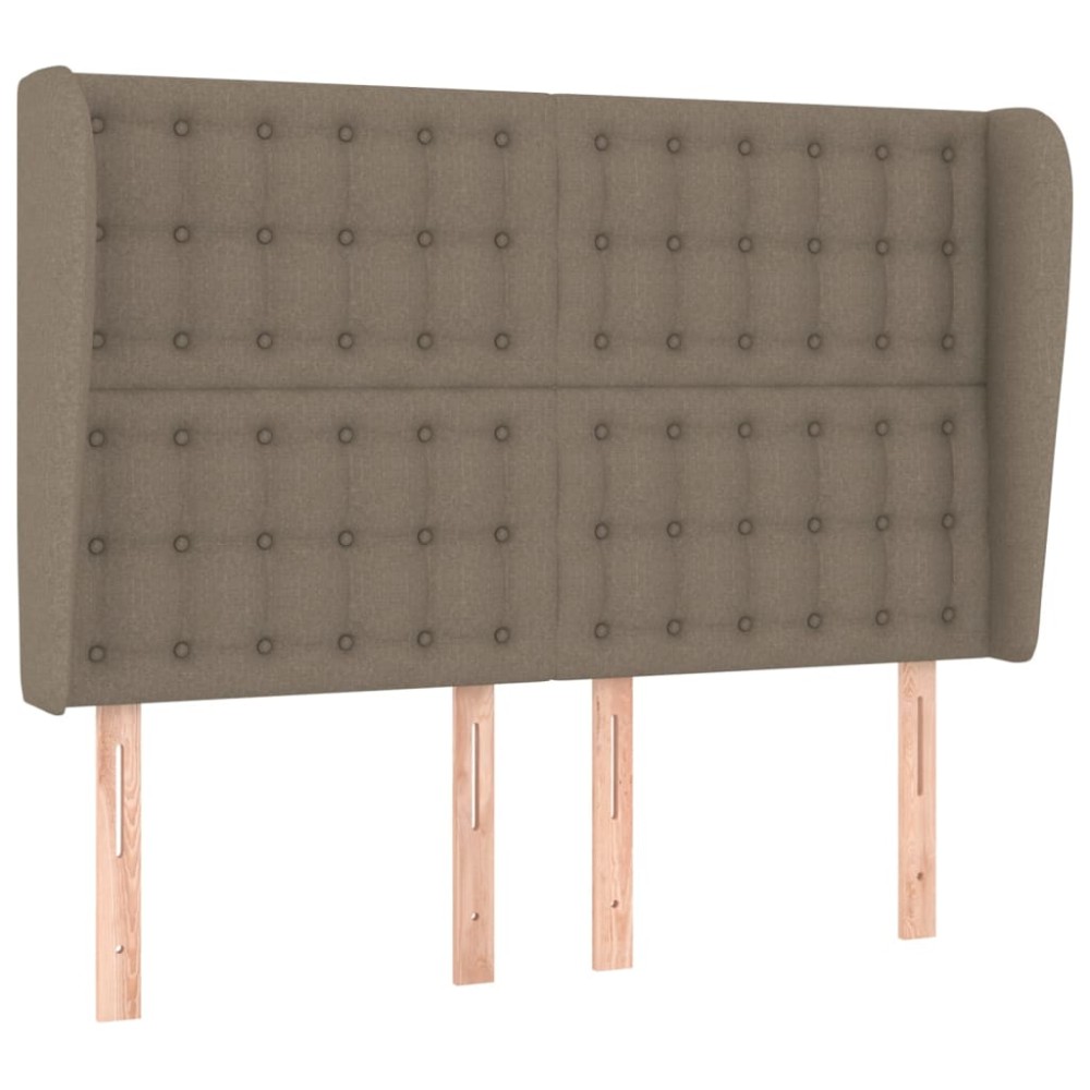 vidaXL Tăblie de pat cu aripioare gri taupe 147x23x118/128 cm textil