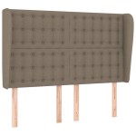 vidaXL Tăblie de pat cu aripioare gri taupe 147x23x118/128 cm textil